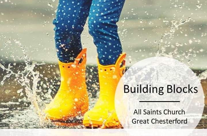Building Blocks parents baby and toddler group poster at All Saints Church Great Chesterford showing