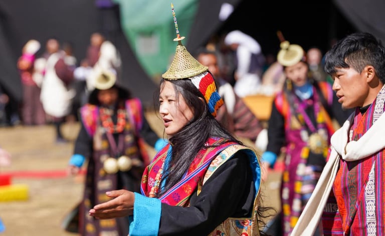 bhutanese-highland-girl-at-royal-highland-festival-dressed-in-their-unique-costumes