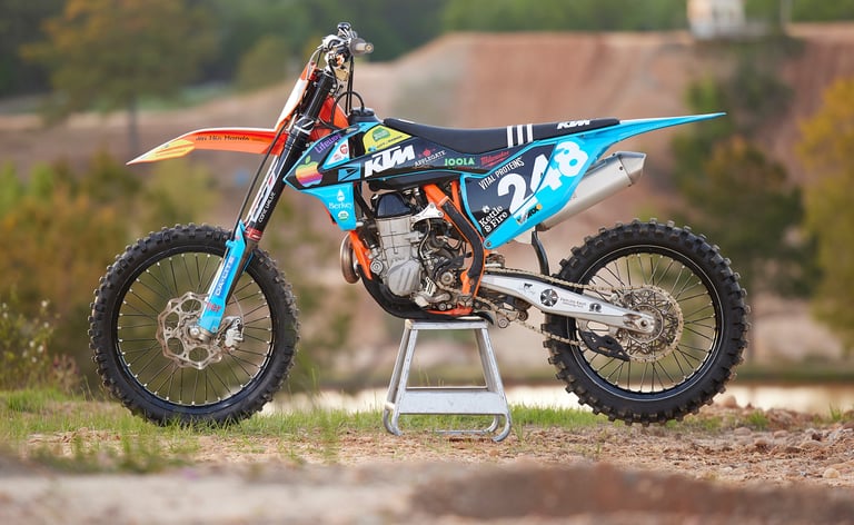 Decallab Custom Graphics 2018 KTM 450 SFX RIGHT View LARGE_10A5652