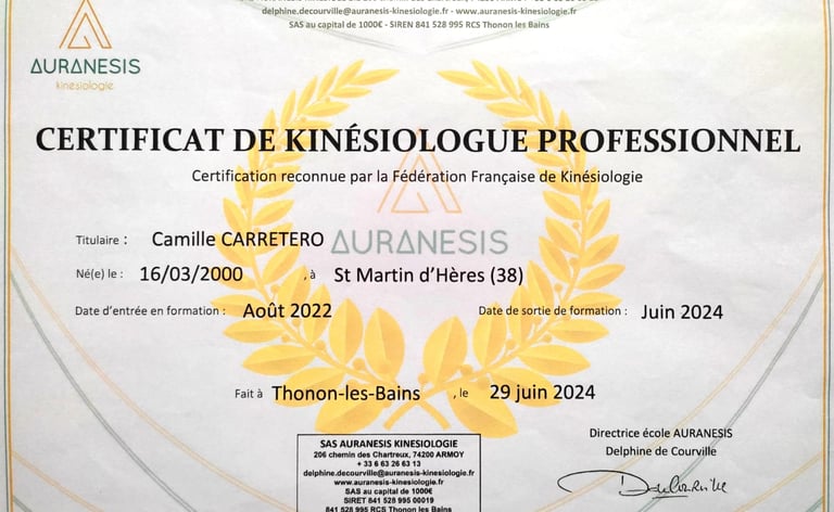 Formation de Kinésiologie auranesis