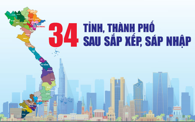 34 tỉnh thành mới của Việt nam