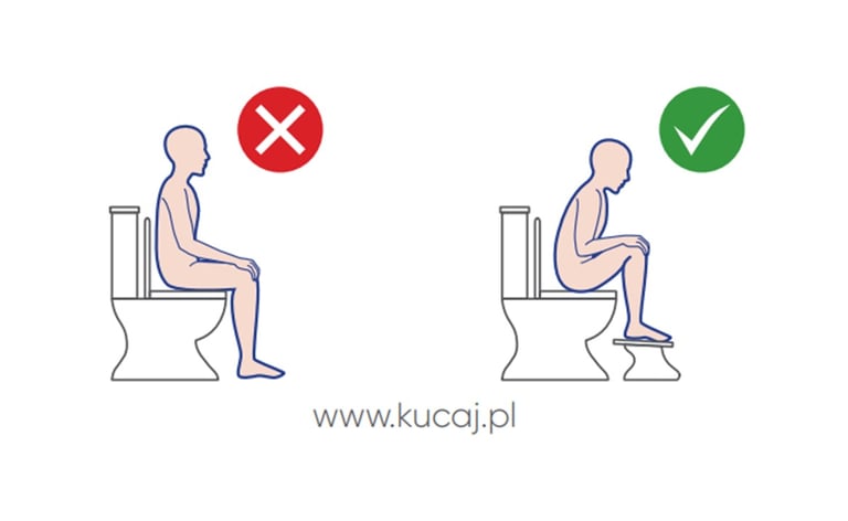 poprawna pozycja na toalecie