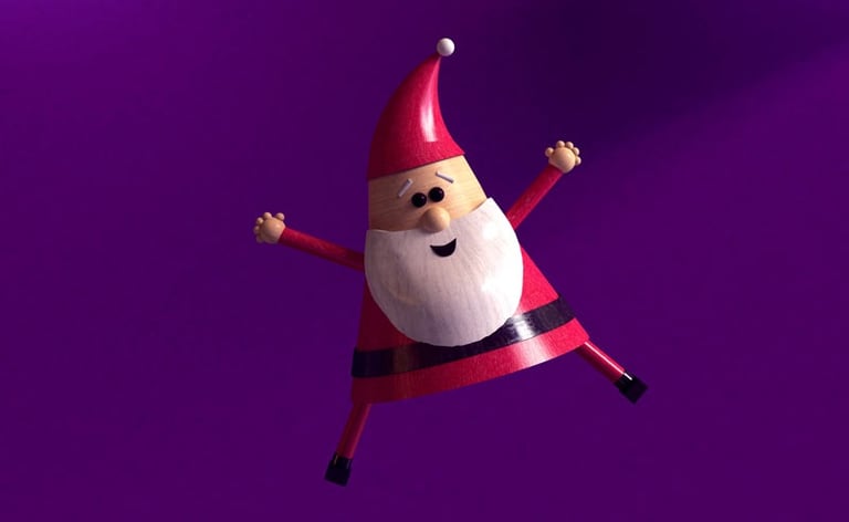 happy and geometrical santa claus