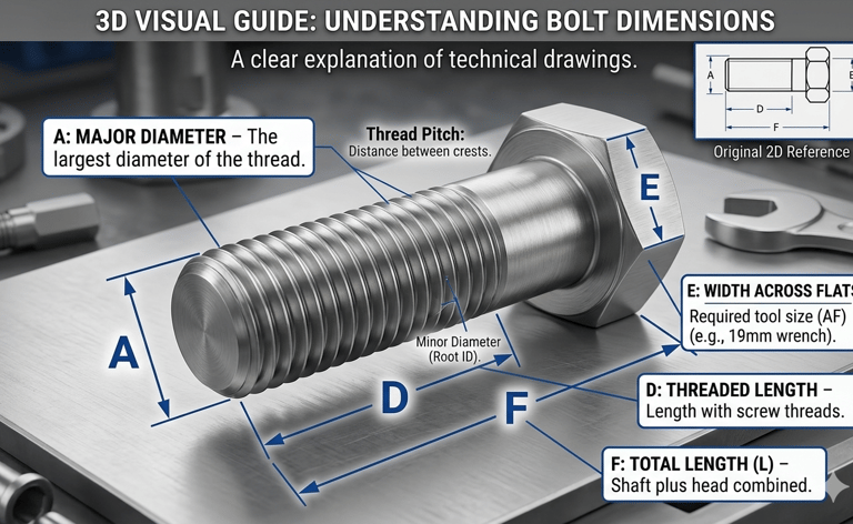 Bolts Specifications and understanding Dimensions