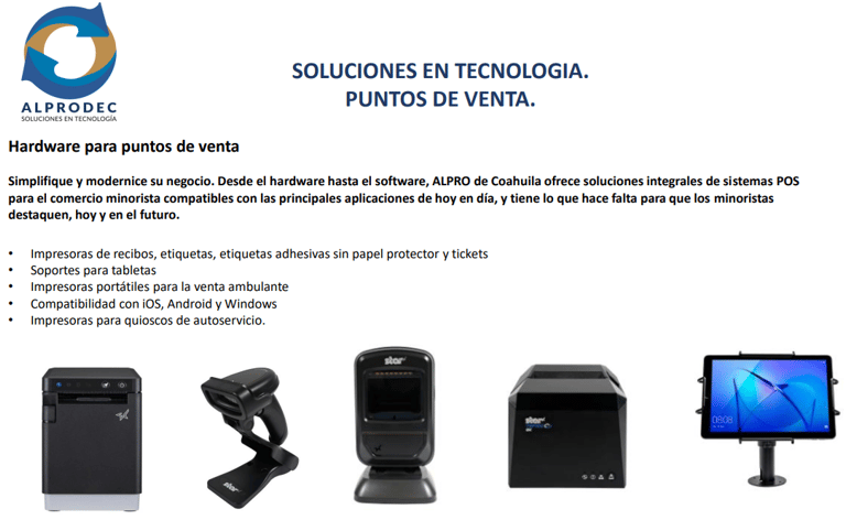 Estación de punto de venta con pantalla táctil, lector de código y impresora de tickets