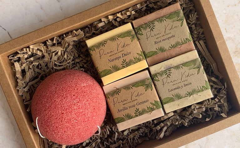 Comprar pack de regalo artesanal natural. Caja de jabones artesanos naturales con envío gratis 