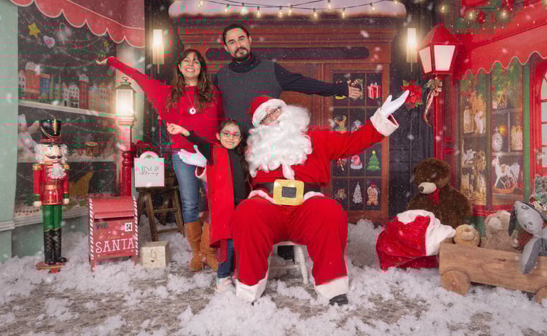 a man and woman in santa claus costume posing for a photo