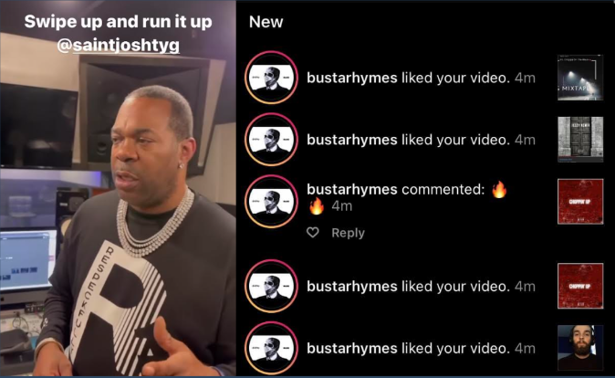Busta Rhymes shares Saint Josh’s new song, showing support on social media