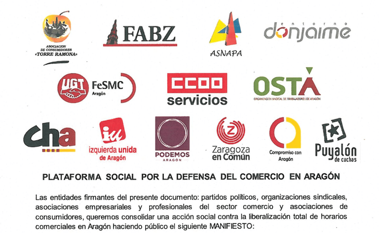 Logos Plataforma Social del Comercio de Aragón