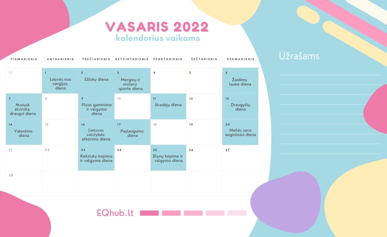 Ką smagaus nuveikti su vaikais vasarį