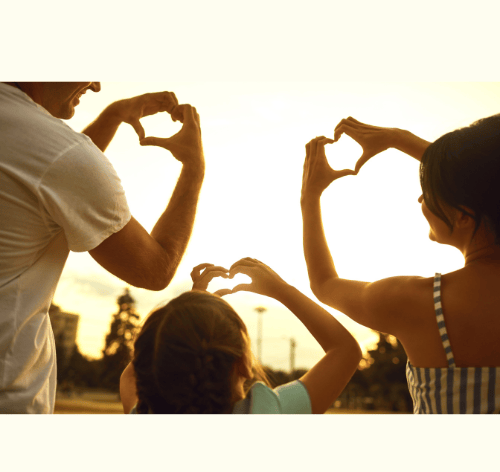 família feliz e mente tranquila