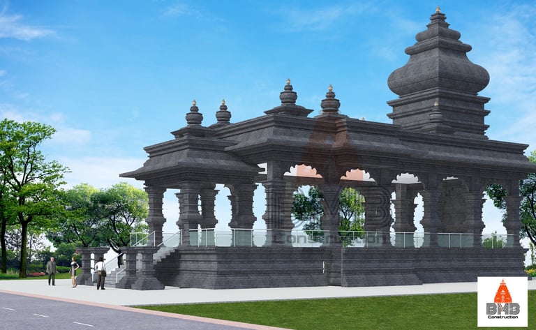 stone temple from BMB temple construction