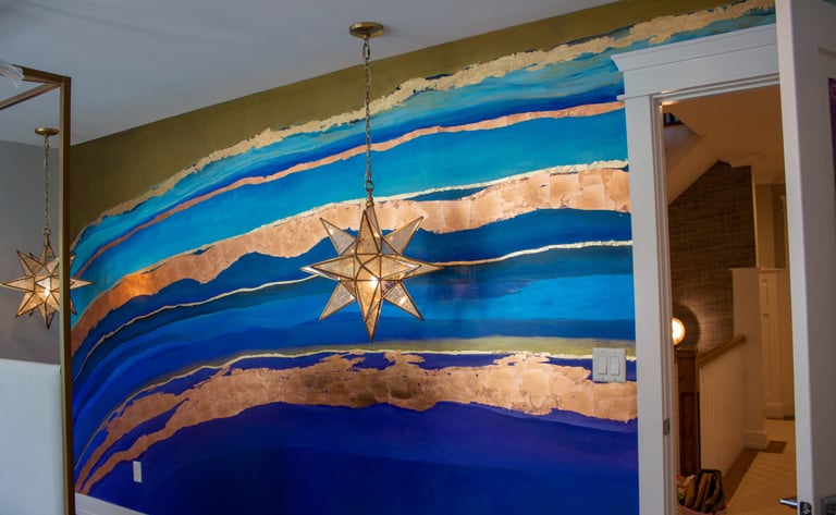 bespoke geode mural by artworks by marcine in westfield nj