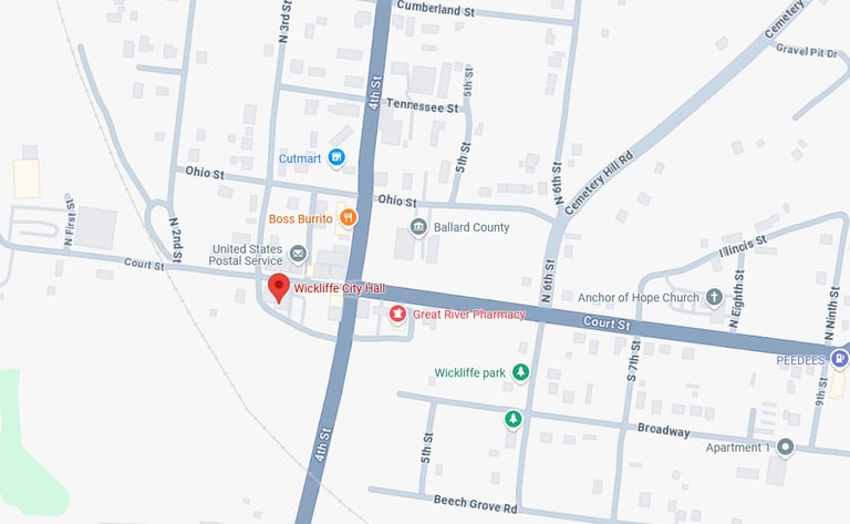 Map of the City of Wickliffe KY