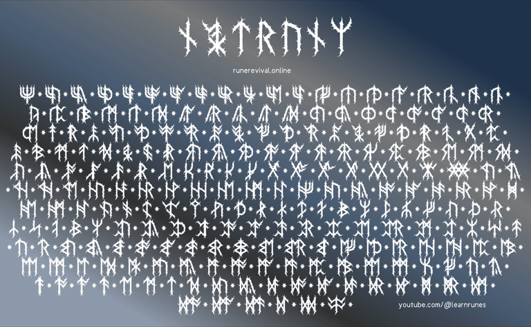 Image showing the bindrunes included in the font Nytrunes