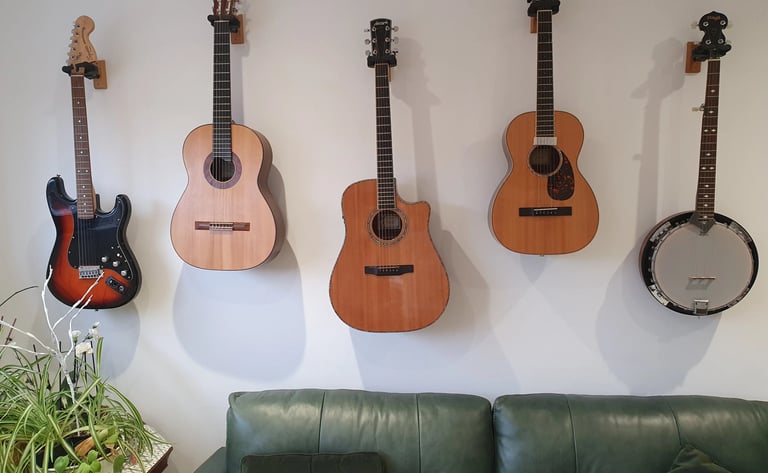 A selection of guitars