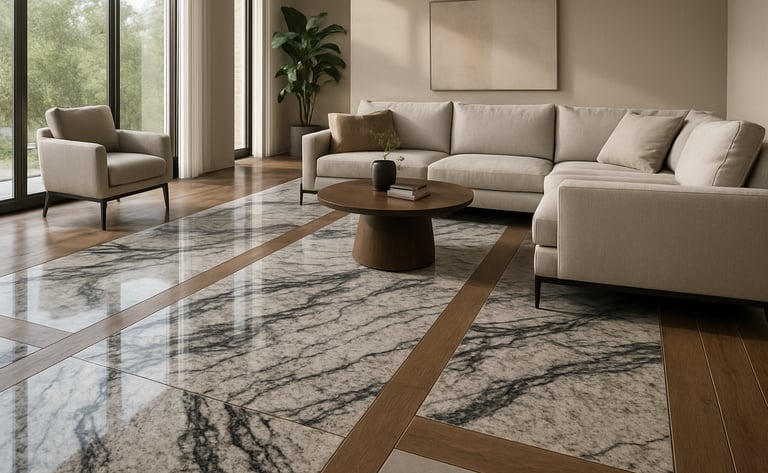 leftover granite floor design