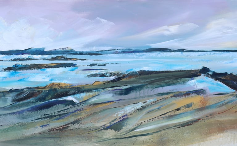 THERES MUSIC IN THE SKY Painting by Sharon Wadsworth-Smith