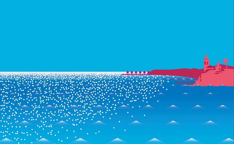 Ilustración de Cala Balmins por Tomo Iida