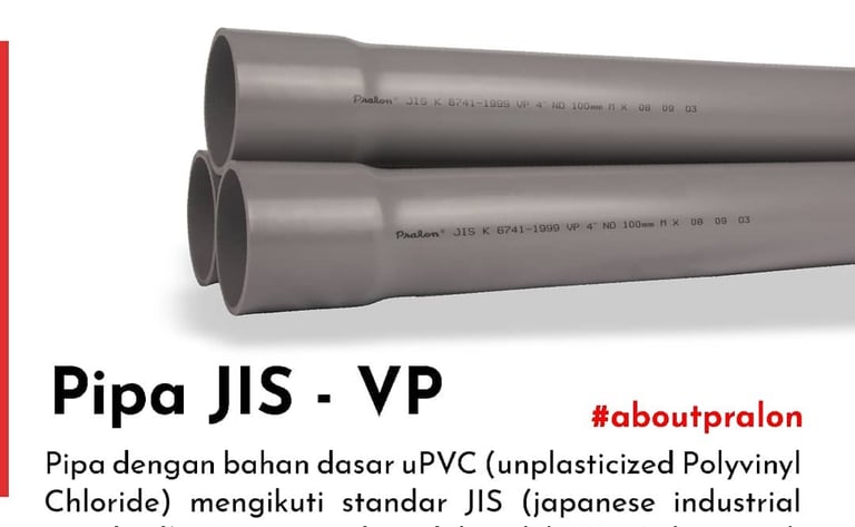 a pair of pipes with a red and white background Distributor Pralon JIS pipa