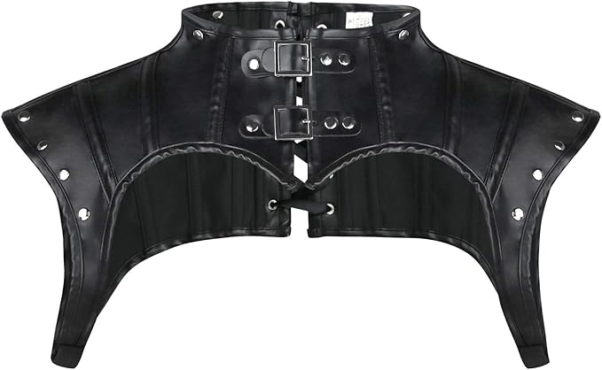 Goth Cowgirl Outfit: Faux Leather Costume Shoulder Jacket Shrug Armor