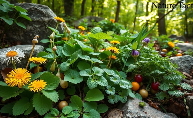 lush forest with flowers
