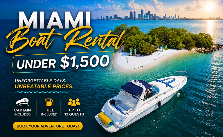 cheap Miami boat rentals under 1500 dollars for groups 