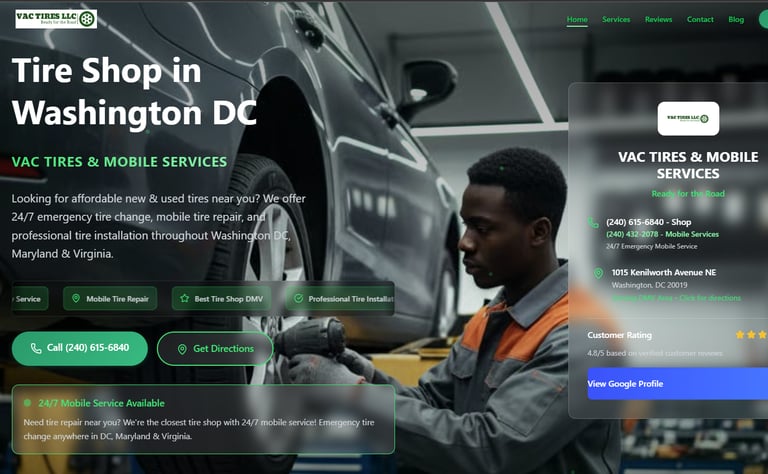 Vac tire Hero section