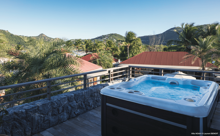 private Jacuzzi with sea view st jean's beach view at villa noah