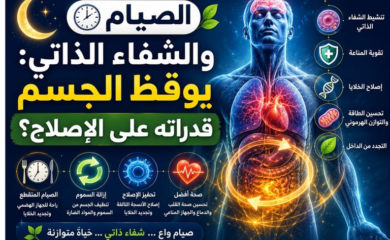  اكتشف كيف يُفعّل الصيام آليات الشفاء الذاتي في الجسم عبر الالتهام الذاتي، إصلاح الحمض النووي، اللدو