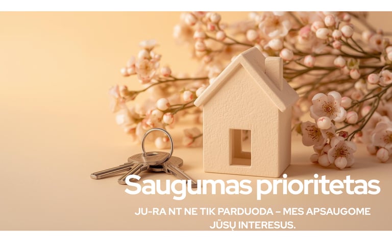 House and keys. It says the safety of selling your property is Ju-Ra NT priority