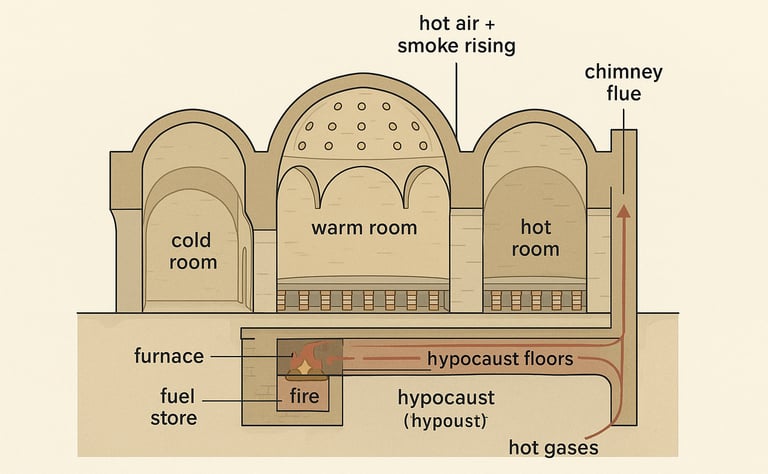 Heating system in traditional bathhouses