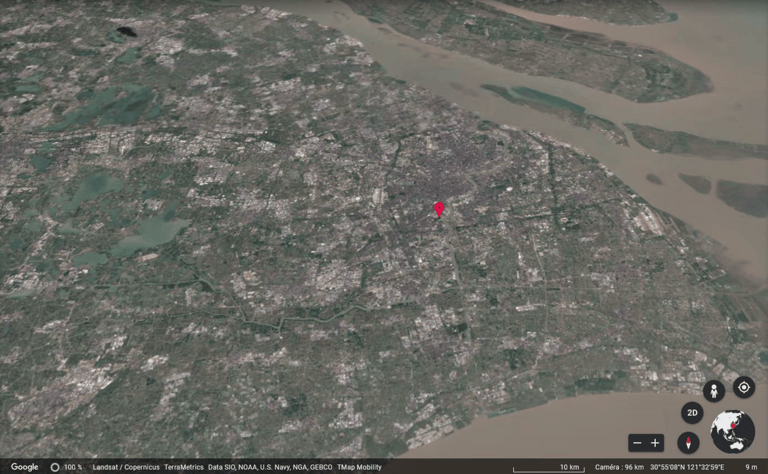 Vue Google Earth de Shanghai en 2022
