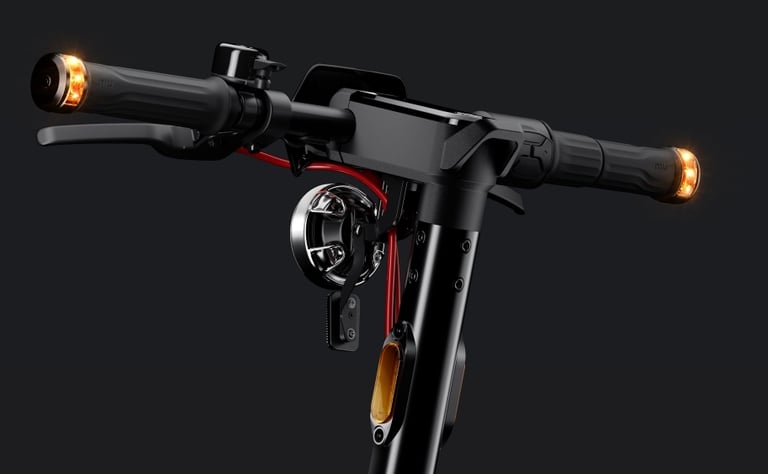 a bicycle with a light on it and a bicycle with a light on it