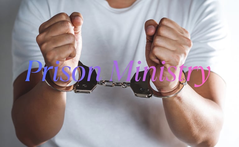 Man in handcuffs. Prison ministry. 