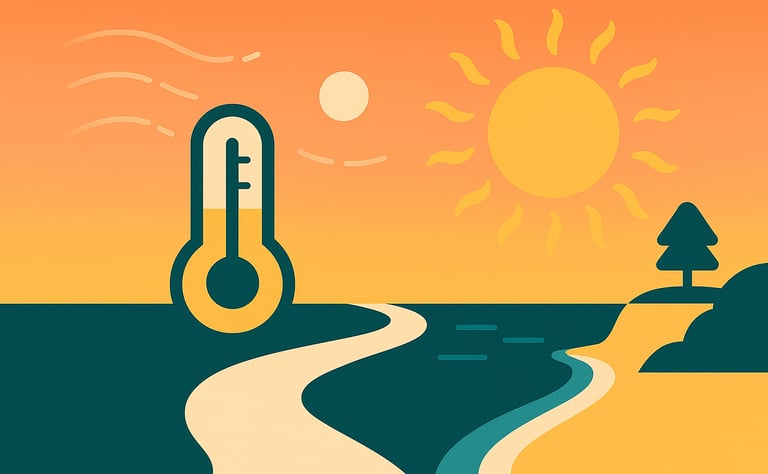 Mallorca Unlocked – illustrazione minimalista che evoca una strategia contro il caldo.