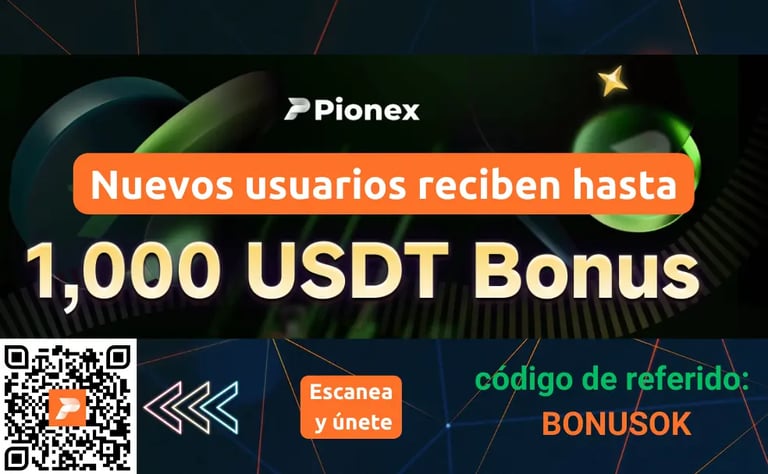 Nuevos usuarios reciben hasta 1,000 USDT de bono en Pionex con el código de referido BONUSOK