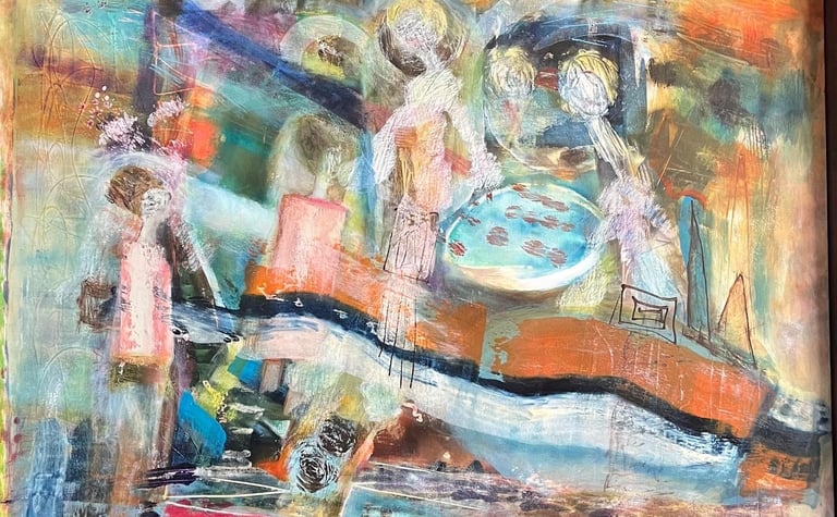 Auckland fashion week- acrylic on canvas, — Nikki Kelly