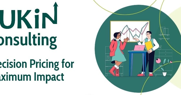 Colleagues discussing pricing strategy on a dashboard