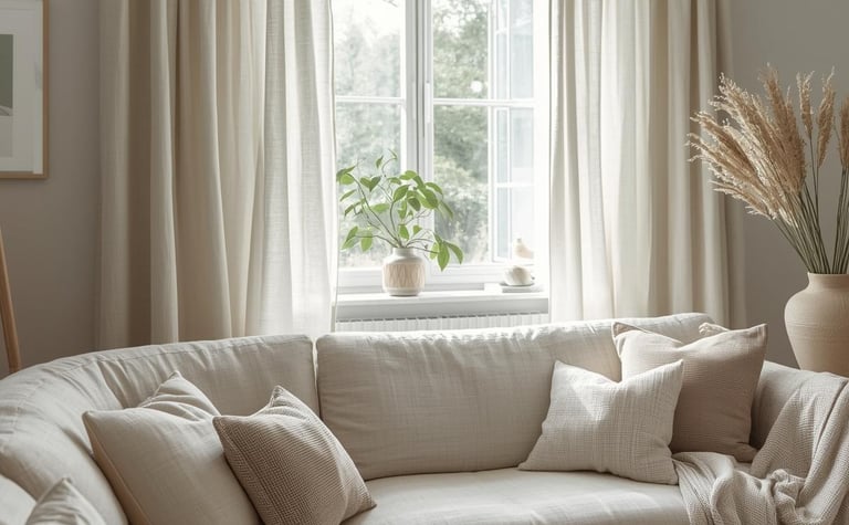 interior decor, organic curtains