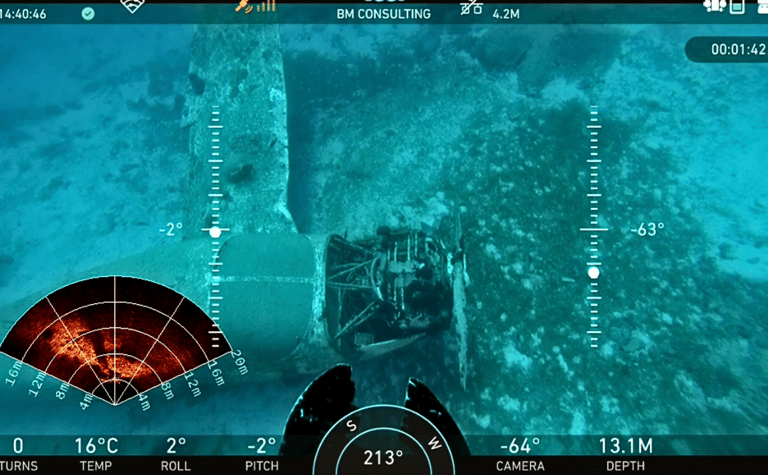 BM ROV inspection of airplane wreck Greece