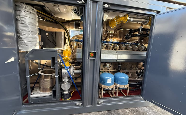 Aggreko/Jenbacher J420E, 1875 kVA, 400v. 50 Hz.