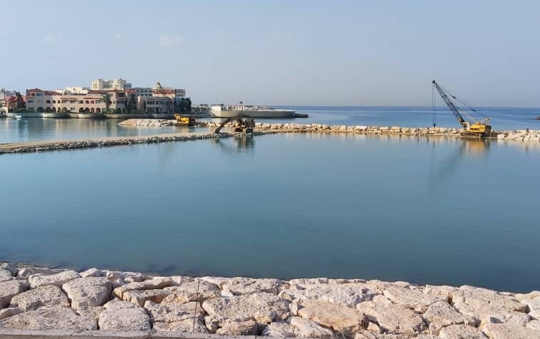 breakwater at the Lawadesia resort, Latakia, Syria