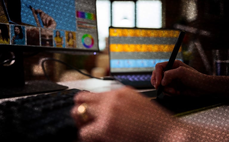 Retouche d'image professionnelle et création graphique numérique.