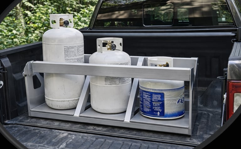 propane tank hauling, propane tank holder for truck