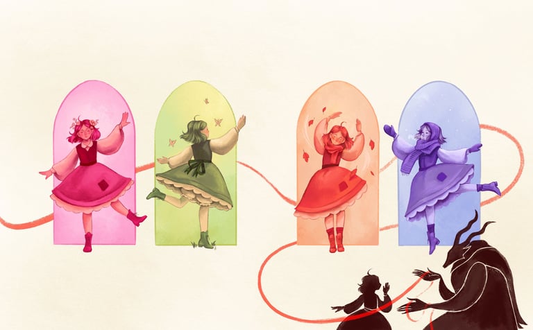 picture book spread of girl dancing