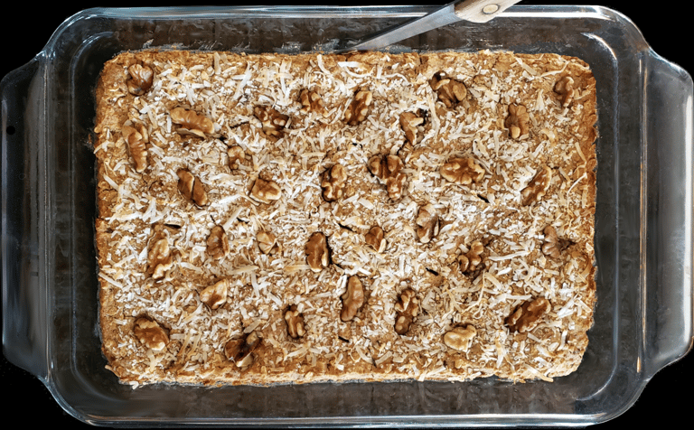 Walnut Breakfast Bars with Knife