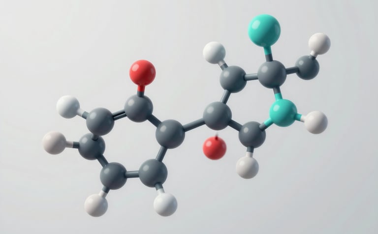 A sophisticated 3D molecular visualization showing a protein receptor with a drug molecule binding to an allosteric site. The lighting is clean and clinical, using a palette of #4B7F7F and #AECDCB against a soft #F3F8F8 background to represent scientific precision.