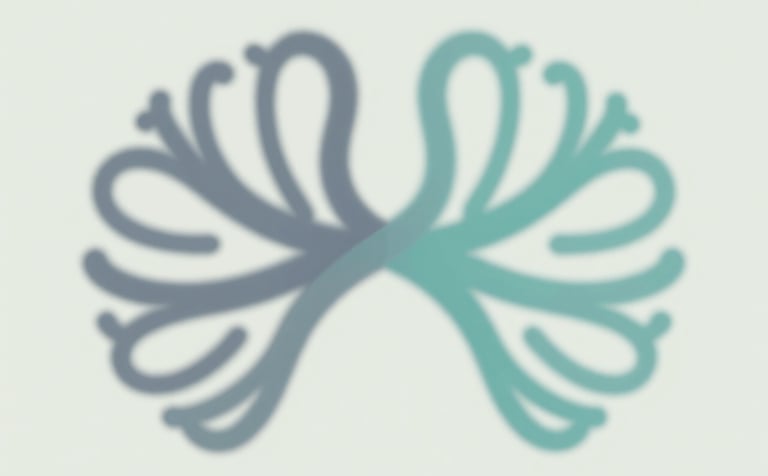 An abstract, empathetic image representing neurological harmony. Soft, flowing lines in #1A2F2F and #4B7F7F intersect over a calm, light #AECDCB background, suggesting safe and effective neural pain modulation without the chaos of addiction.