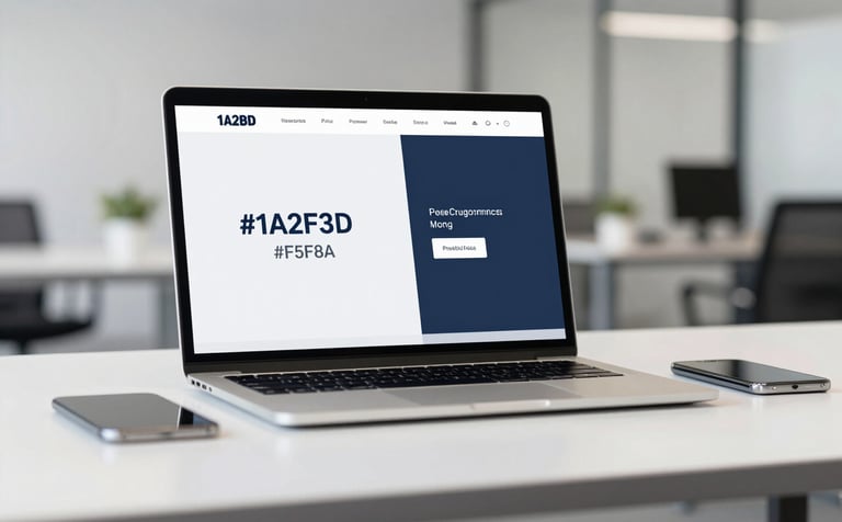 A minimalist and professional office desk featuring a laptop and a smartphone, symbolizing constant communication and management. The background is a blurred corporate setting with soft lighting. The composition incorporates brand tones #1A2F3D and #F5F8FA for a clean, credible look.